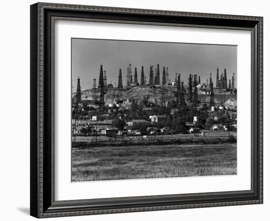 Oil Wells on Signal Hill, California. 1947-Andreas Feininger-Framed Photographic Print