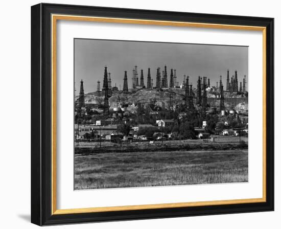 Oil Wells on Signal Hill, California. 1947-Andreas Feininger-Framed Photographic Print