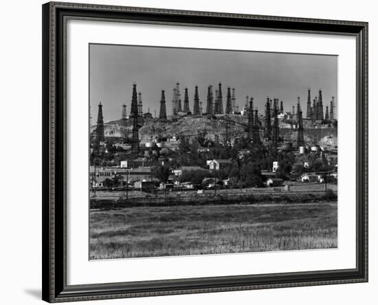 Oil Wells on Signal Hill, California. 1947-Andreas Feininger-Framed Photographic Print