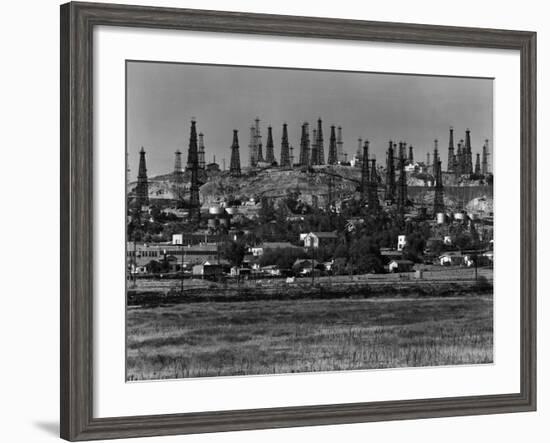 Oil Wells on Signal Hill, California. 1947-Andreas Feininger-Framed Photographic Print