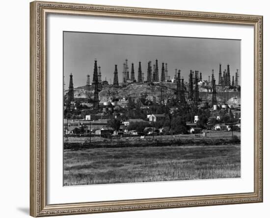 Oil Wells on Signal Hill, California. 1947-Andreas Feininger-Framed Photographic Print