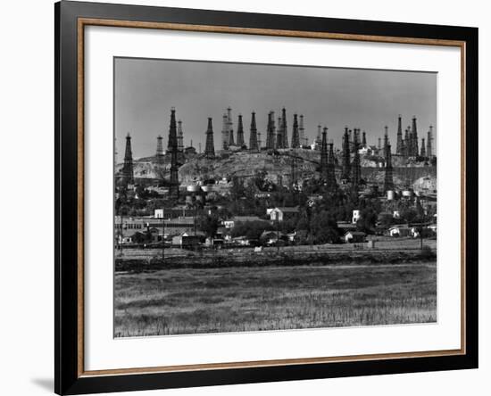 Oil Wells on Signal Hill, California. 1947-Andreas Feininger-Framed Photographic Print