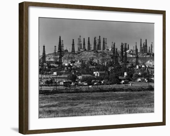 Oil Wells on Signal Hill, California. 1947-Andreas Feininger-Framed Photographic Print