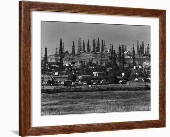 Oil Wells on Signal Hill, California. 1947-Andreas Feininger-Framed Photographic Print