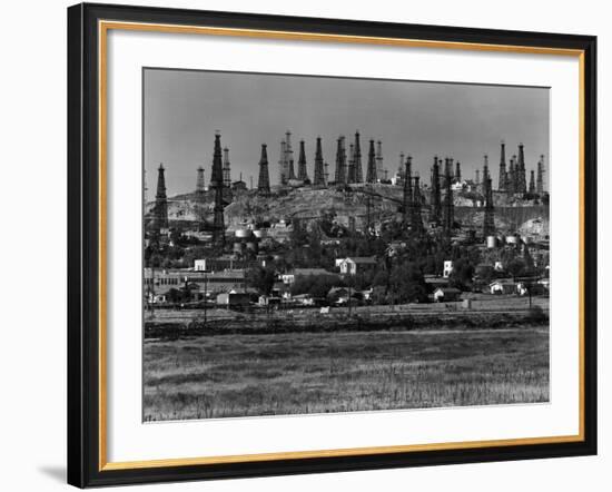 Oil Wells on Signal Hill, California. 1947-Andreas Feininger-Framed Photographic Print