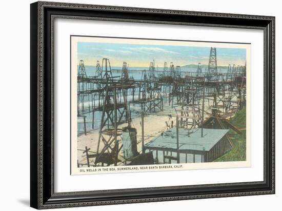 Oil Wells, Santa Barbara, California-null-Framed Art Print