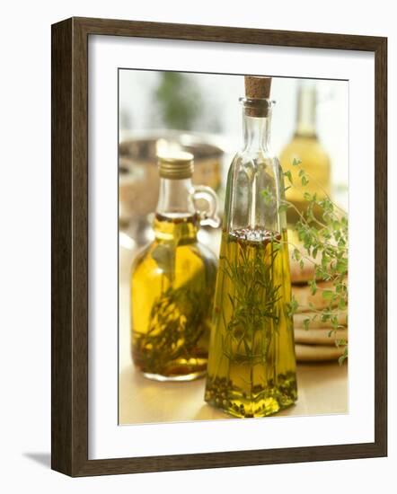 Oil with Herbs and Spices in Two Bottles-Alena Hrbkova-Framed Photographic Print