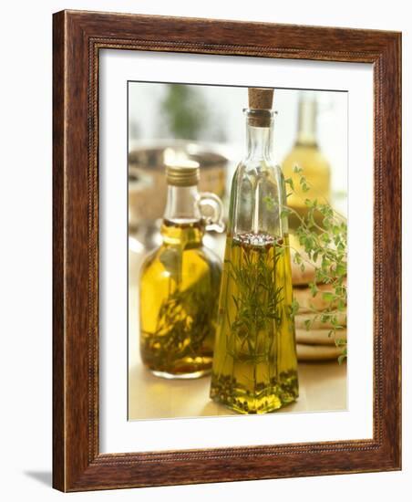 Oil with Herbs and Spices in Two Bottles-Alena Hrbkova-Framed Photographic Print