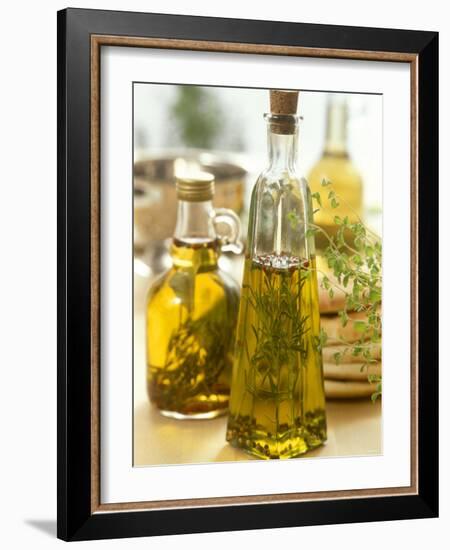 Oil with Herbs and Spices in Two Bottles-Alena Hrbkova-Framed Photographic Print