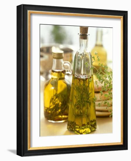 Oil with Herbs and Spices in Two Bottles-Alena Hrbkova-Framed Photographic Print