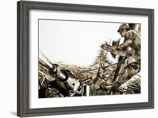 Oilmen on a Platform in the North Sea-Roger Payne-Framed Giclee Print