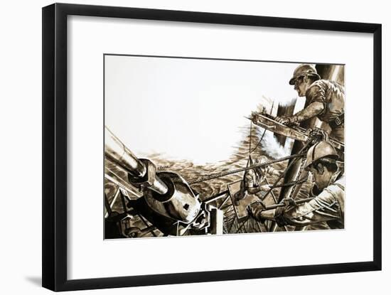 Oilmen on a Platform in the North Sea-Roger Payne-Framed Giclee Print