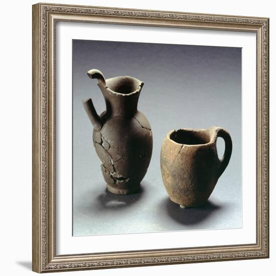 Oinochoe with Trefoil Lip and Mug, Lazio, Italy, Latin Civilization, 4th-3rd Century BC-null-Framed Giclee Print