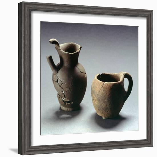 Oinochoe with Trefoil Lip and Mug, Lazio, Italy, Latin Civilization, 4th-3rd Century BC-null-Framed Giclee Print