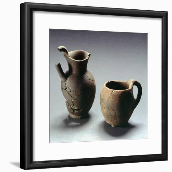 Oinochoe with Trefoil Lip and Mug, Lazio, Italy, Latin Civilization, 4th-3rd Century BC-null-Framed Giclee Print