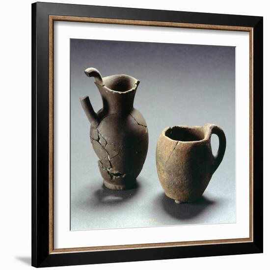 Oinochoe with Trefoil Lip and Mug, Lazio, Italy, Latin Civilization, 4th-3rd Century BC-null-Framed Giclee Print