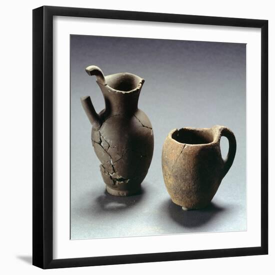 Oinochoe with Trefoil Lip and Mug, Lazio, Italy, Latin Civilization, 4th-3rd Century BC-null-Framed Giclee Print