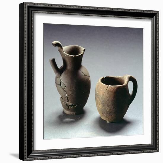 Oinochoe with Trefoil Lip and Mug, Lazio, Italy, Latin Civilization, 4th-3rd Century BC-null-Framed Giclee Print