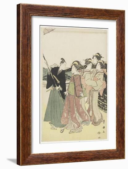 Oiran(High-Class Courtesan) Travelling as a Mitate of Daimyo Procession, 18th-19th Century-Utagawa Toyokuni-Framed Giclee Print