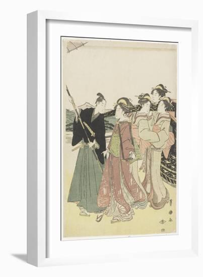 Oiran(High-Class Courtesan) Travelling as a Mitate of Daimyo Procession, 18th-19th Century-Utagawa Toyokuni-Framed Giclee Print