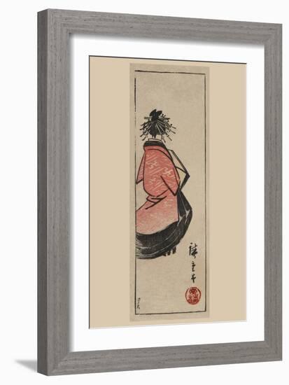 Oiran - High Class Courtesan (Ushiro Muki Oiran Zu)-Ando Hiroshige-Framed Art Print