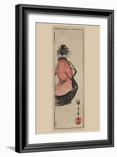 Oiran - High Class Courtesan (Ushiro Muki Oiran Zu)-Ando Hiroshige-Framed Art Print