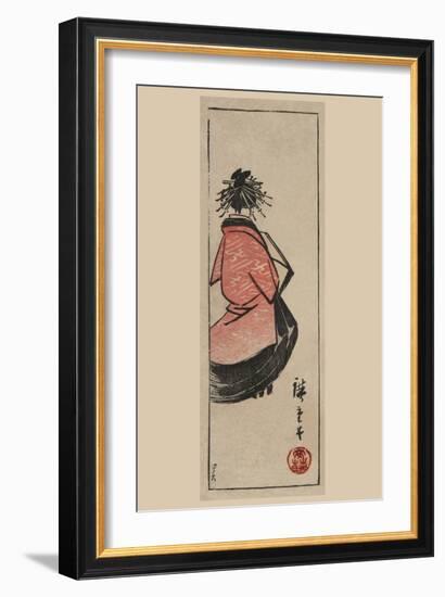 Oiran - High Class Courtesan (Ushiro Muki Oiran Zu)-Ando Hiroshige-Framed Art Print