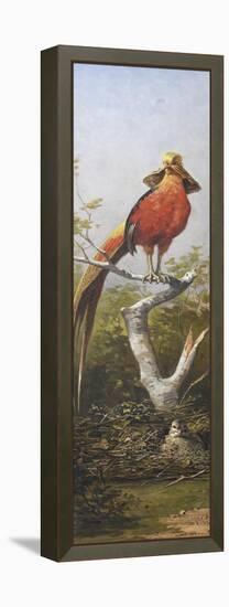 Oiseau exotique rouge-Adolphe Yvon-Framed Premier Image Canvas