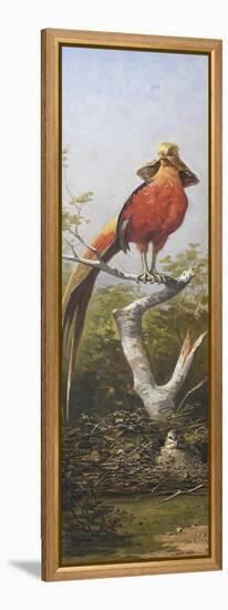 Oiseau exotique rouge-Adolphe Yvon-Framed Premier Image Canvas