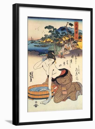 Oiso Station, 1830-1835-Keisai Eisen-Framed Giclee Print