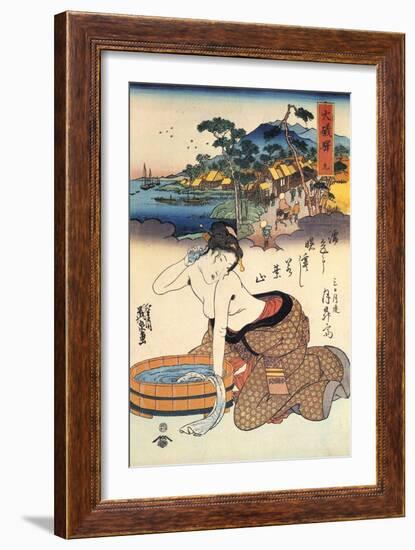 Oiso Station, 1830-1835-Keisai Eisen-Framed Giclee Print