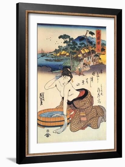 Oiso Station, 1830-1835-Keisai Eisen-Framed Giclee Print