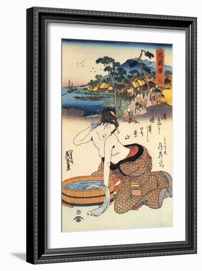 Oiso Station, 1830-1835-Keisai Eisen-Framed Giclee Print