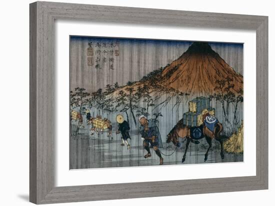 Oiwake Station, a View of Mount Asama-Keisai Eisen-Framed Giclee Print