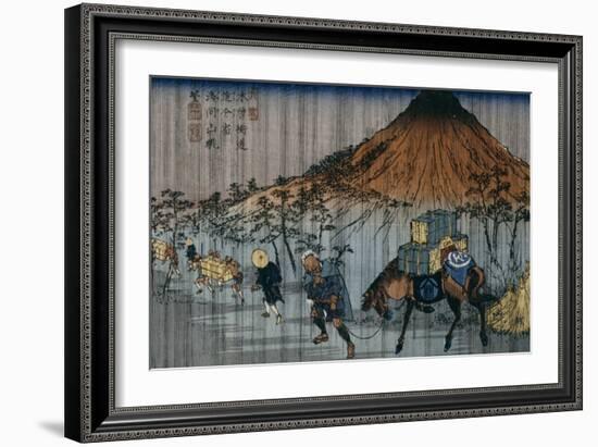 Oiwake Station, a View of Mount Asama-Keisai Eisen-Framed Giclee Print