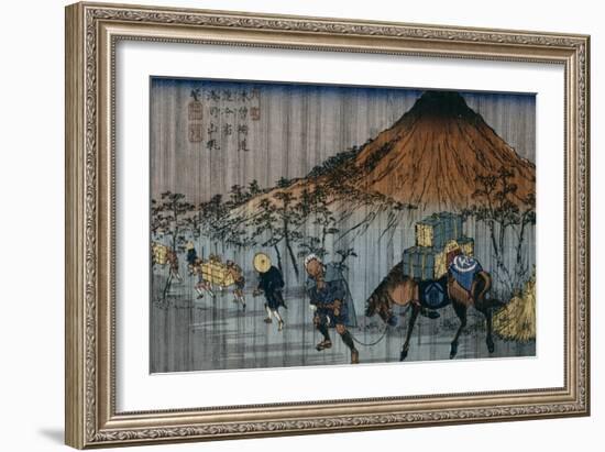 Oiwake Station, a View of Mount Asama-Keisai Eisen-Framed Giclee Print