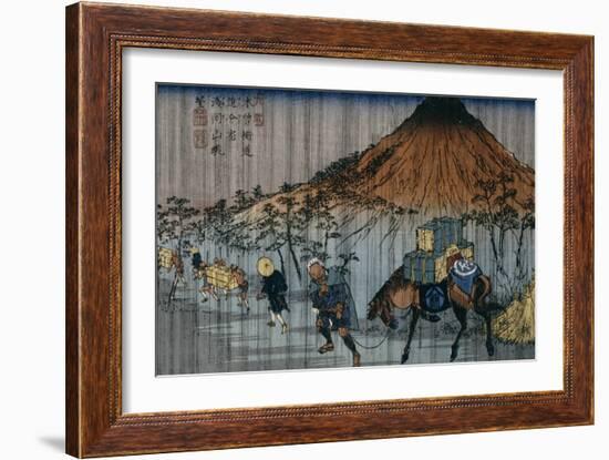 Oiwake Station, a View of Mount Asama-Keisai Eisen-Framed Giclee Print