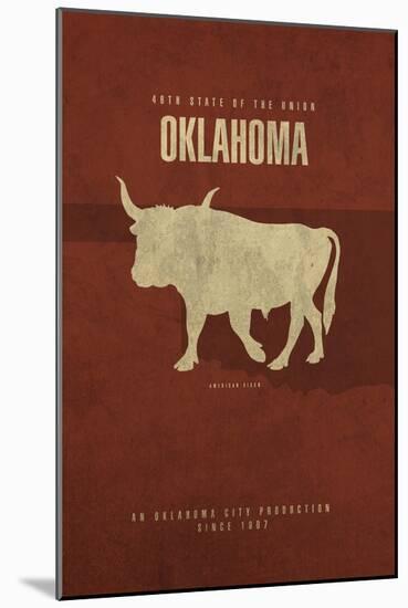 OK State Minimalist Posters-Red Atlas Designs-Mounted Giclee Print