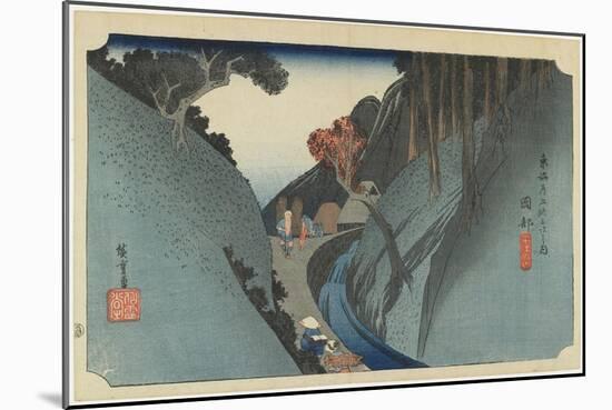 Okabe--Utsu Mountain, C.1833-Utagawa Hiroshige-Mounted Giclee Print