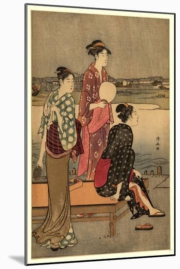 Okawabata Yuryo-Torii Kiyonaga-Mounted Giclee Print