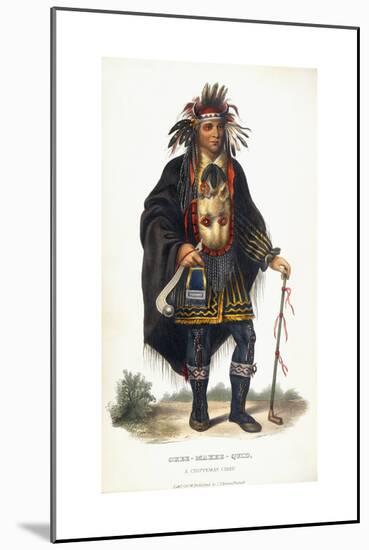 Okee-Makee-Quid, a Chippeway Chief, 1854-Charles Bird King-Mounted Giclee Print