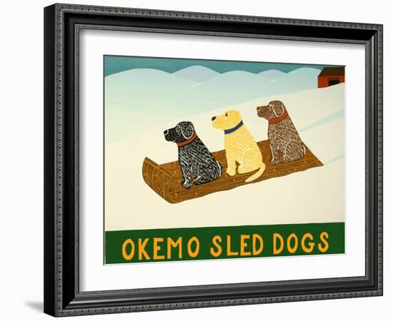 Okemo Sled Dogs-Stephen Huneck-Framed Giclee Print