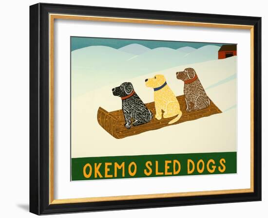 Okemo Sled Dogs-Stephen Huneck-Framed Giclee Print