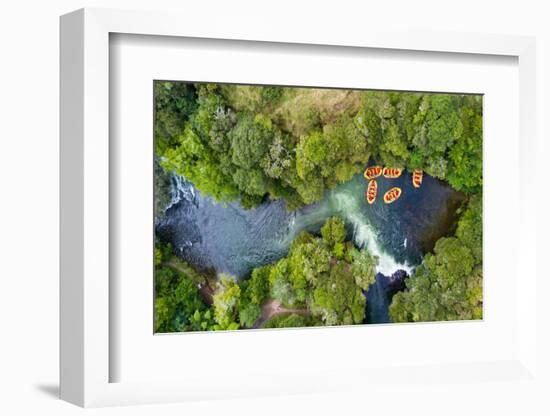 Okere Falls, New Zealand. White water rafting down the Kaituna River in Rotorua, New Zealand.-Micah Wright-Framed Photographic Print