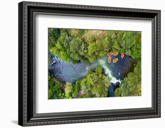 Okere Falls, New Zealand. White water rafting down the Kaituna River in Rotorua, New Zealand.-Micah Wright-Framed Photographic Print