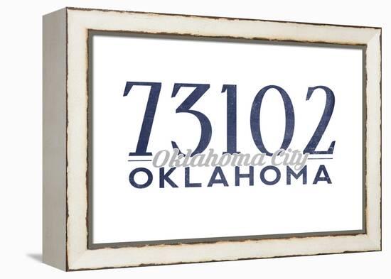 Oklahoma City, Oklahoma - 73102 Zip Code (Blue)-Lantern Press-Framed Stretched Canvas