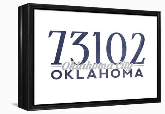 Oklahoma City, Oklahoma - 73102 Zip Code (Blue)-Lantern Press-Framed Stretched Canvas