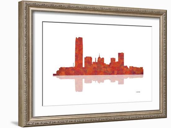 Oklahoma City Oklahoma Skyline 1-Marlene Watson-Framed Giclee Print