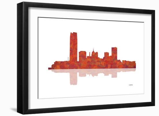 Oklahoma City Oklahoma Skyline 1-Marlene Watson-Framed Giclee Print