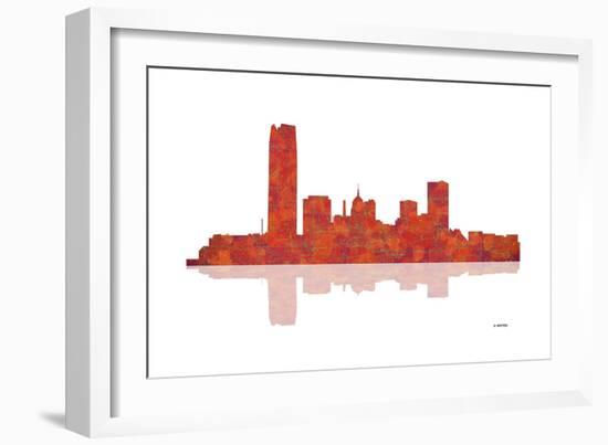 Oklahoma City Oklahoma Skyline 1-Marlene Watson-Framed Giclee Print